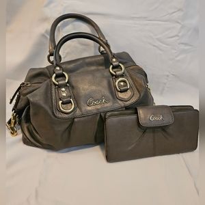 Coach Satchel with Matching Wallet